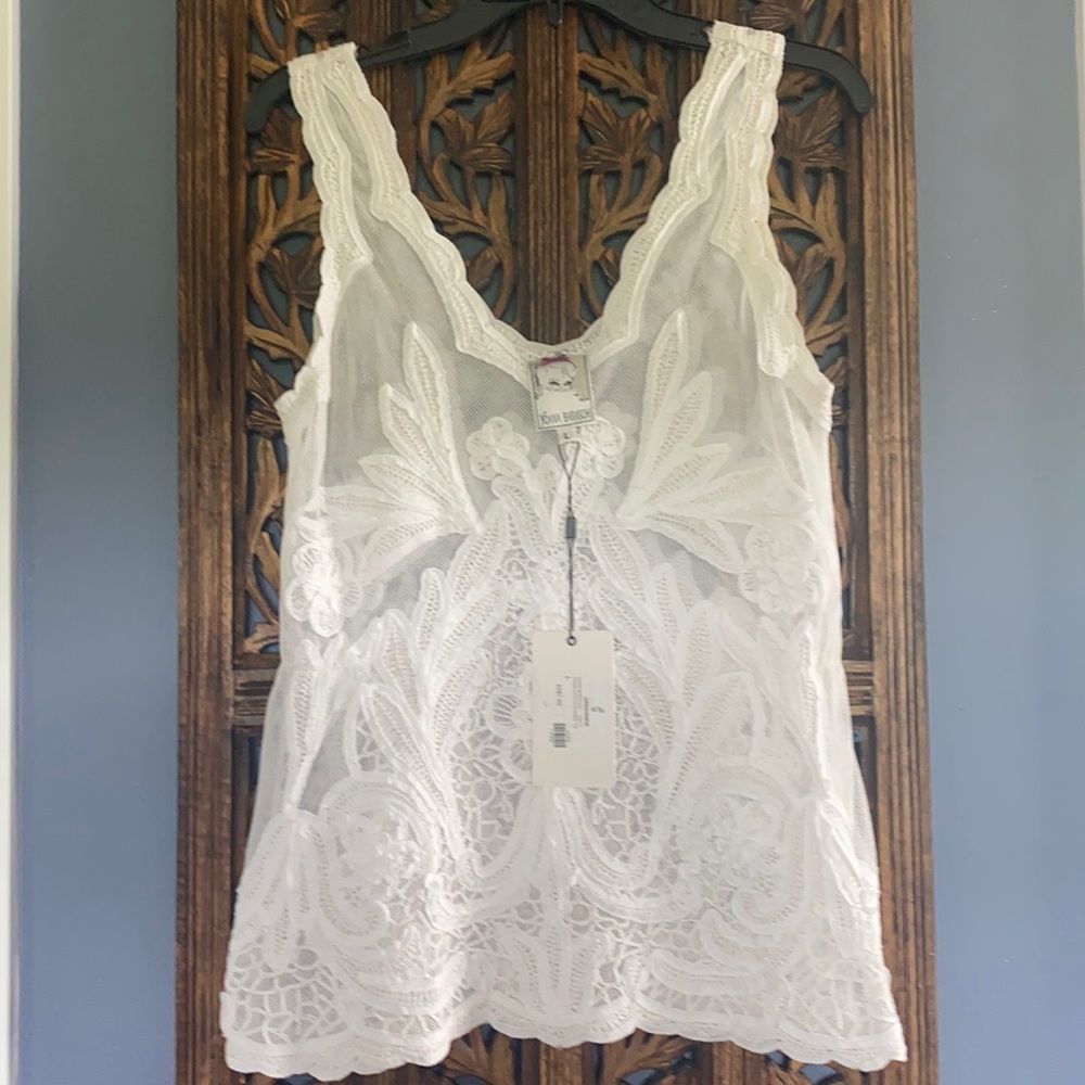 Yoana Baraschi White Lace Tank Top